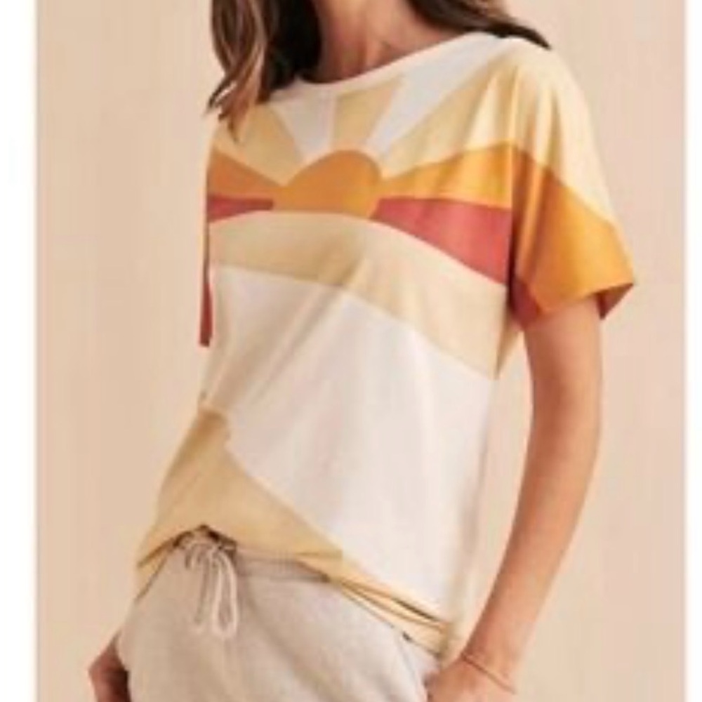 Faherty Sunburst Tee - Red, Yellow, Cream